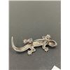 Image 3 : Lovely Boma Stamped Sterling Silver Lizard Brooch with Marchsites 2" Long