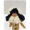 Image 2 : Vintage Hand Crafted 13" Tall Native Doll with Stand