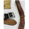 Image 4 : Lot of Military Items Belts Brass Etc.