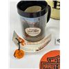 Image 2 : Nice Collectible Bar Lot Harley Davidson Coasters, Indian Motorcycle Flag, Uhaul Cup. Etc.