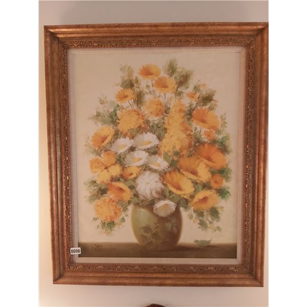 Flower Picture - Artist L. Cuevas 31"W x 36.5"H