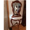 Image 1 : Wall Mirror with Marble Top Hallway Table 74.75"H x 36"W x 17"D