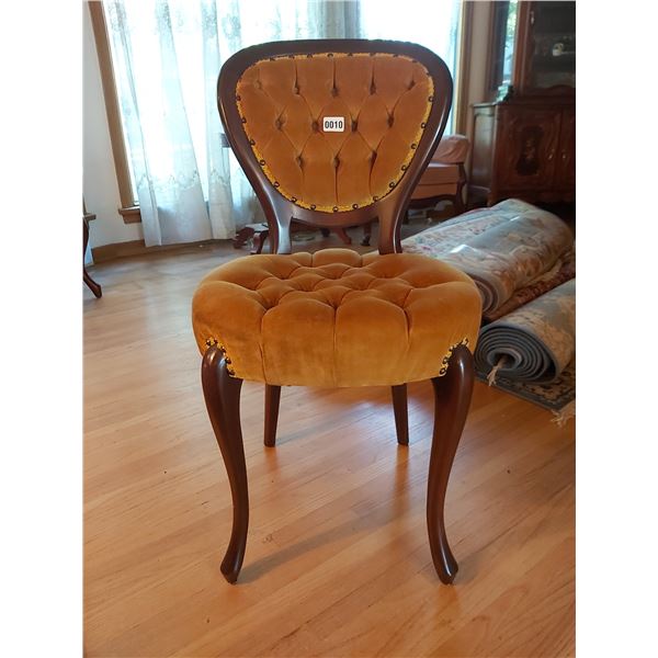 Gold Coloured Padded Chair 18"W x 34"H x 17.25"D