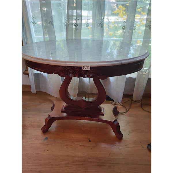 Italian Marble Top Table 33.5"W x 22.75"D x 27.25"H