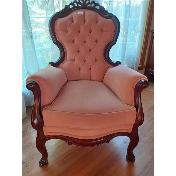Rose Coloured Mahogany Arm Chair 28"W x 44"H x 24"D Valentino