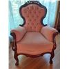 Image 1 : Rose Coloured Mahogany Arm Chair 28"W x 44"H x 24"D Valentino