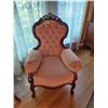 Image 4 : Rose Coloured Mahogany Arm Chair 28"W x 44"H x 24"D Valentino