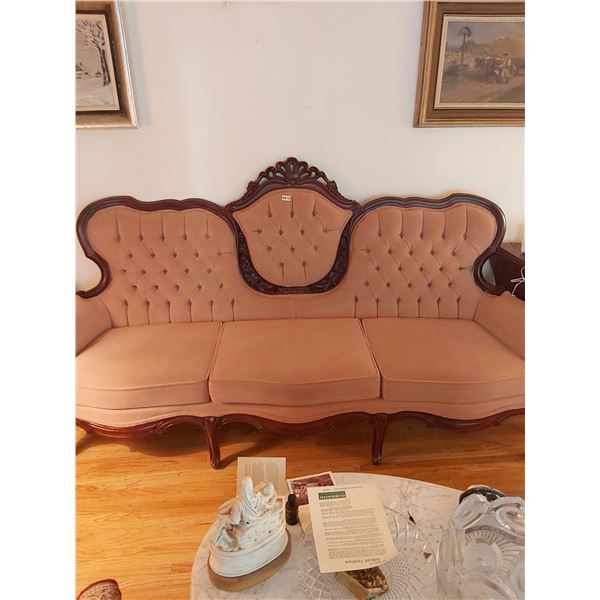 Rose Coloured Mahogany Couch - Valentino
