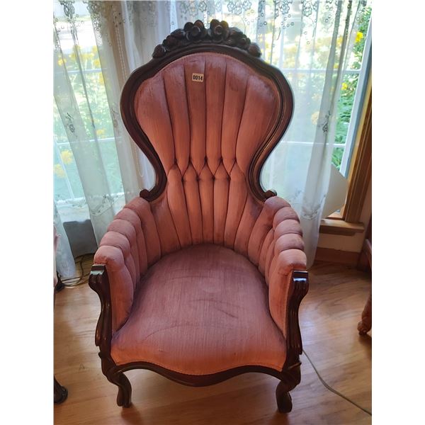 Kimball Arm Chair - Rose Coloured 25"W x 45.5"H x 31"D