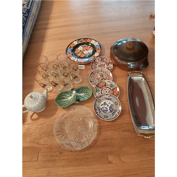 Assorted Glassware & Decorative Plates