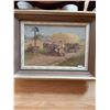 Image 1 : Cows & Farmer with Hay Wagon - Artist Unknown