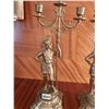 Image 2 : Pair of Brass Roman Figure Candle Holders 19"H x 8.5"W