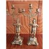 Image 4 : Pair of Brass Roman Figure Candle Holders 19"H x 8.5"W