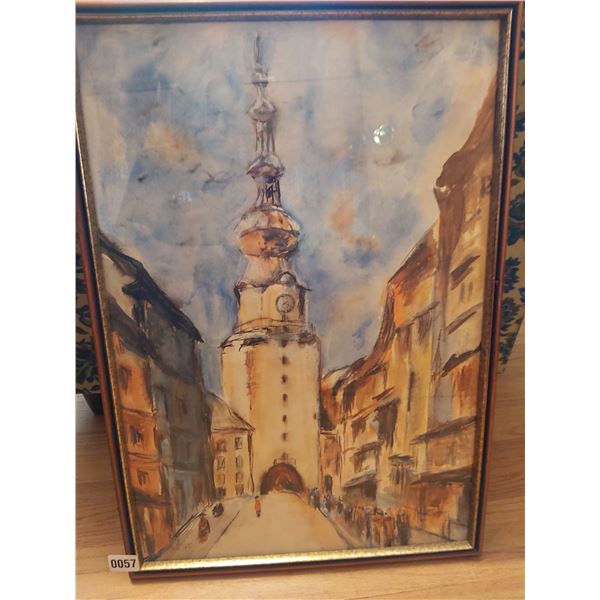 Clock Tower Painting 18.5"W x 26.5"H