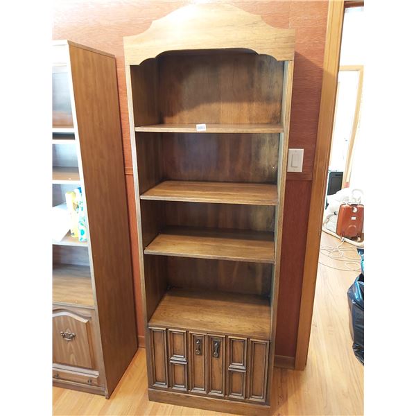 Bookshelf with Bottom Cupboard - 26"W x 76"H x 14.25"D
