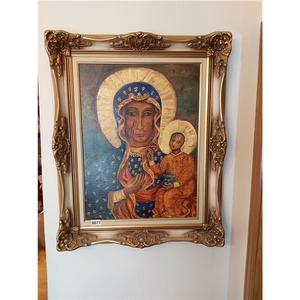 Madonna and Child Painting - Artist J. Kluczynska 25.5"W x 31.5"H