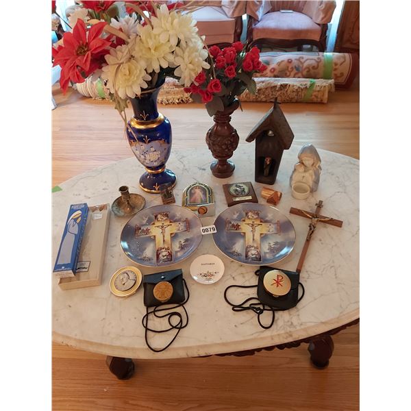 Assorted Home D‚cor - 2 Limited Editon, Life of Christ Plates, Vases, Pill Boxes & Candles