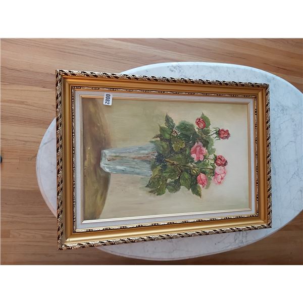 Vase of Roses Painting - 21"W x 28.75"H