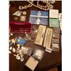 Image 2 : 3 Pen & Pencil Sets - Assorted Religious Charms - Assorted Coins - Tokens - Shell Necklace - Buttons
