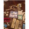 Image 3 : 3 Pen & Pencil Sets - Assorted Religious Charms - Assorted Coins - Tokens - Shell Necklace - Buttons