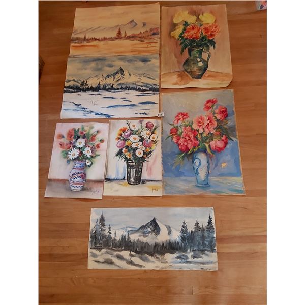 7 Assorted Paintings - Various Sizes