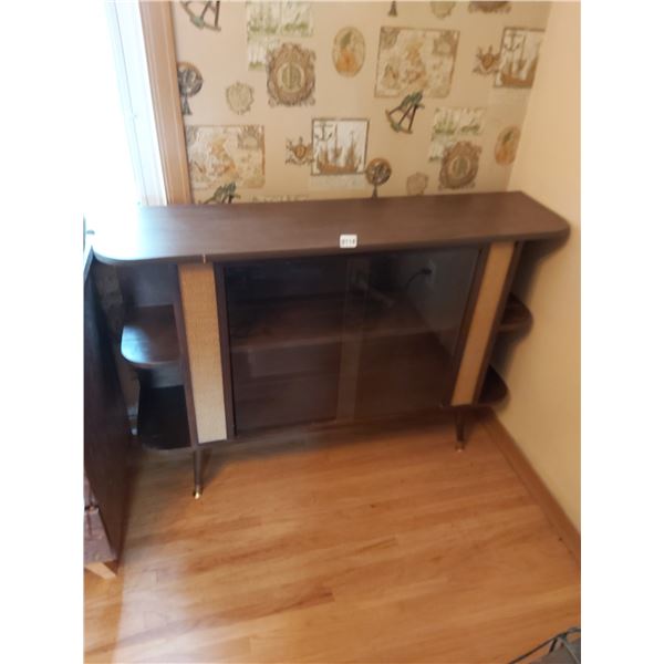 Vintage Cabinet with Glass Sliding Doors 48"L x 12"D x 34"W