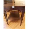 Image 5 : Heirloom Wooden Table with 1 Drawer 17.5"W x 28"D x 21"H