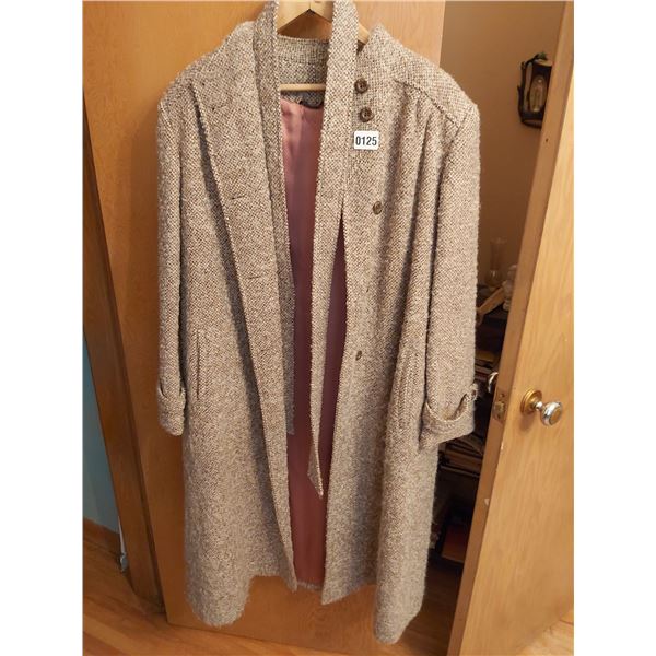 Polyester/Cotton Coat with belt - Size Unknown