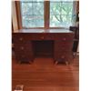 Image 1 : Wooden 7 Drawer Vintage Desk 48.5"W x 20"D x 30"H