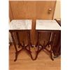 Image 1 : 2 Marble Top Tables 14"W x 14"D x 29"H