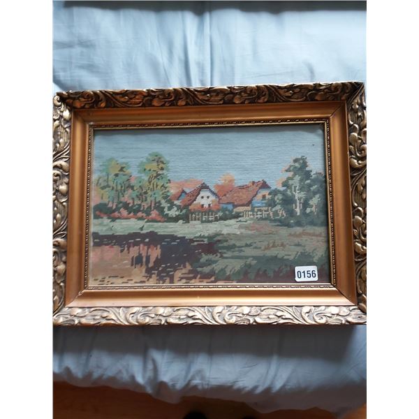 Needlepoint - Farm Houses 22"W x 16.25"H