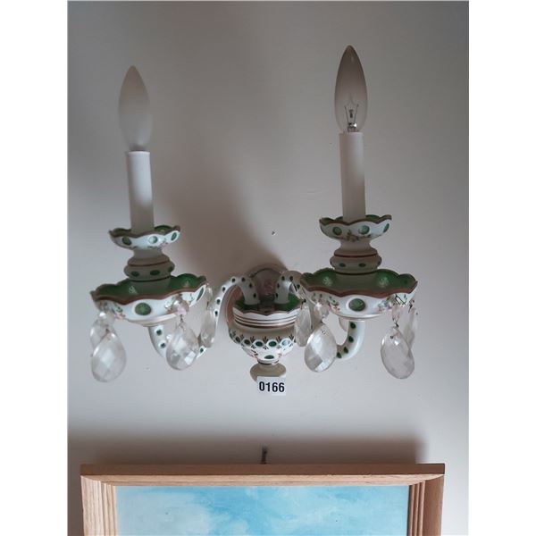Bohemian Crystal Green Wall Sconce