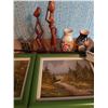 Image 4 : Assorted Home D‚cor - Vases, Wooden Statues, Paintings Artist K. Charles 30.5"W x 10.5"H