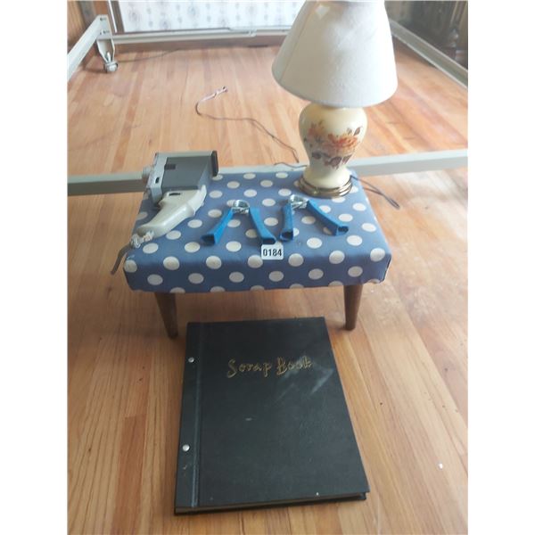 Footstool - Lamp - Scrapbook - Exercise Equipment - Vintage Movie Camera