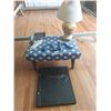 Image 1 : Footstool - Lamp - Scrapbook - Exercise Equipment - Vintage Movie Camera
