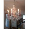 Image 1 : Bohemian Crystal Chandelier (Pink) Hangs 35"