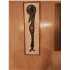 Image 1 : Wooden Woman with Parasol on Canvas 8.5"W x 27.5"H