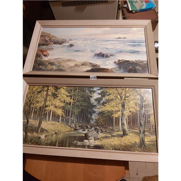 2 Framed Pictures - Artist Unknown 33"W x 17"H