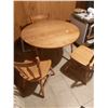 Image 1 : Wooden Table with 3 Chairs Full Table is 40" Across