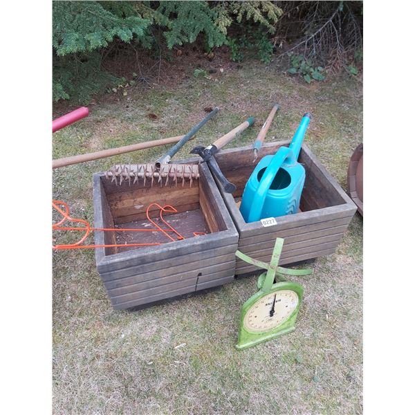 Assorted Planters & Gardening Tools