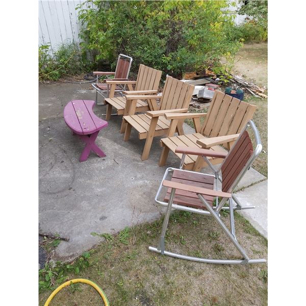 5 Lawn Chairs & a Bench