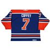 Image 1 : UDA PAUL COFFEY AUTO INSC OILERS BLUE JERSEY  UPPER DECK COA