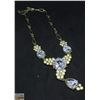 Image 1 : GOLDTONE LARGE WHITE STONE NECKLACE