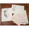 Image 1 : LOT OF 10 ASSORTED SIGNED SKETCHES UNKNOWN ARTIST