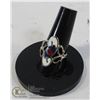 FASHION SILVER AND ENAMEL RING