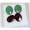 Image 1 : #76-RED RUBY + EMERALD GEMSTONES 35.55ct