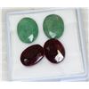 Image 2 : #76-RED RUBY + EMERALD GEMSTONES 35.55ct