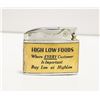 Image 1 : DELUXE CORNWALL LIGHTER 1950'S HIGH/LO FOODS LOGO