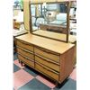 Image 1 : VINTAGE DRESSER W/MIRROR-BROKEN BOTTOM