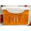 Image 2 : NEW WALL MOUNT CABINET SINK W/ WALL SHELF 32" WIDE